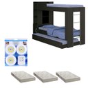 Ver imagem 3 de Beliche Ditália Cama Aux c/colchões+ Kit luz CM-15 COR:preto