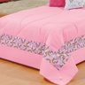 Colcha Solteiro 100% Algodão Percal 180 Fios Cobre Leito 05 Peças Unicórnio Rosa - 3