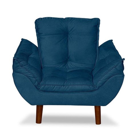Mini Poltrona Cadeira Opala Infantil de Criança Suede Azul Marinho