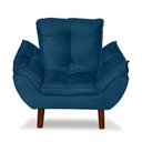 Ver imagem 1 de Mini Poltrona Cadeira Opala Infantil de Criança Suede Azul Marinho