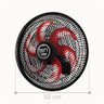 Ventilador Parede Lorena Preto Oscilante 220v Pás Vermelho - 2