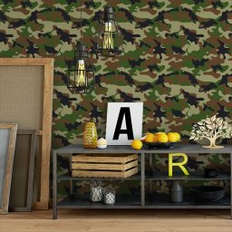 Papel de Parede Decorativo Temático Camuflagem Exército 1,5m - 2