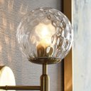 Ver imagem 1 de 5 Arandela Dourada Bola Vidro Ondulado Transparente Lup57