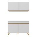 Ver imagem 7 de Armário de Cozinha Compacta 120cm Veneza Multimóveis V2141 Branco/Dourado