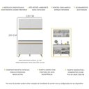 Ver imagem 4 de Armário de Cozinha Compacta 120cm Veneza Multimóveis V2141 Branco/Dourado