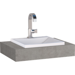 Bancada Suspensa Com Cuba Arati 60 Louça Cozimax - Cinza - 1