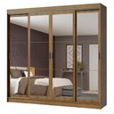 Ver imagem 2 de Guarda-Roupa Casal Madesa Austin 4 Portas de Correr de Espelho 3 Gavetas Rustic Cor:Rustic