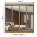 Ver imagem 3 de Guarda-Roupa Casal Madesa Austin 4 Portas de Correr de Espelho 3 Gavetas Rustic Cor:Rustic