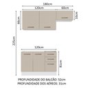 Ver imagem 4 de Armário de Cozinha Compacta 180cm Branco/crema Agata Madesa 09