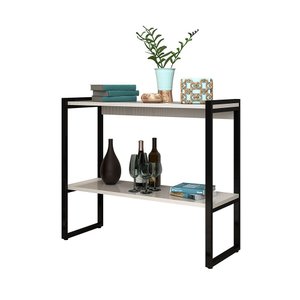 Aparador Ísis Industrial com Prateleira Mdf e Ferro Elegante - Preto/off-white