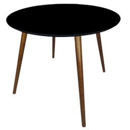 Mesa Jantar Redonda 70cm Preto MDF Pé Palito - 1