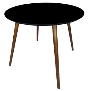 Mesa Jantar Redonda 70cm Preto MDF Pé Palito