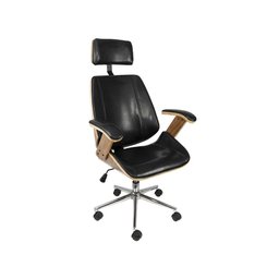 Cadeira de Escritório Sarah com Base Cromada Giratória - Várias Cores - Preta - 1