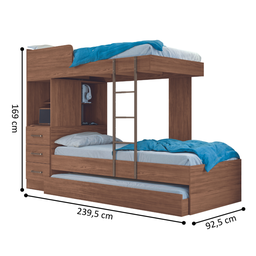 Treliche Solteiro Reforçada com 3 Colchões Bristrol Jatobá - 5