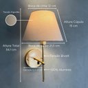 Ver imagem 3 de Arandela Luminaria de Parede Clássica Dourado com Interruptor com Cúpula Bege Ref 19