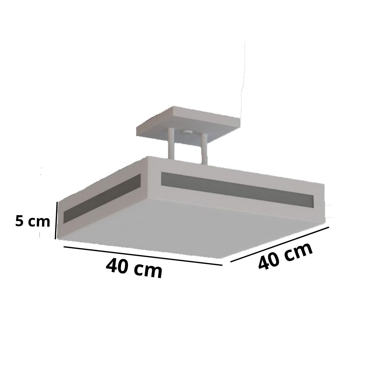 Luminária Plafon Rebatedor Luz Indireta com Acrílico 40cm Branco Rl - 4