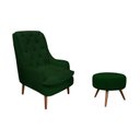 Ver imagem 1 de Kit Poltrona Lille e Puff Suede Verde - Dominic Decor