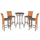 Ver imagem 1 de Mesa Bistro e 4 Banquetas Roma Marrom Corda Náutica 11 Trama Original