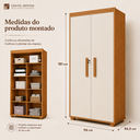 Ver imagem 4 de Armário para Lavanderia Área de Serviço Multiuso 2 Portas:Nature Off White
