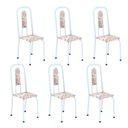 Ver imagem 1 de Cadeiras para Sala de Jantar 6 Unidades Lívia Branco/Botanic Bege