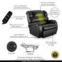 Ver imagem 3 de Poltrona do Papai Sala de Cinema Reclinável Kylie Power Elétrica Massagem USB PU Preto Brilho G23 Gr