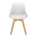 Ver mais imagens de Cadeira Charles Eames Leda Design Wood Estofada Base Madeira Branca