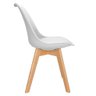 Cadeira Charles Eames Leda Design Wood Estofada Base Madeira Branca - 3