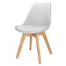 Cadeira Charles Eames Leda Design Wood Estofada Base Madeira Branca - 1