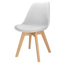 Ver imagem 1 de Cadeira Charles Eames Leda Design Wood Estofada Base Madeira Branca