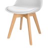 Cadeira Charles Eames Leda Design Wood Estofada Base Madeira Branca - 4