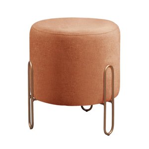 Puff Mali Base Bronze Linho Terracota