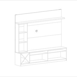 Rack com Painel TV 60" Multimóveis CR25135 Montana/Preto - 4