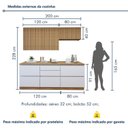 Ver imagem 5 de Cozinha Completa Modulada 4 Peças 6 Portas 4 Gavetas com Rodapé Norten Marrom/Branco/Nature