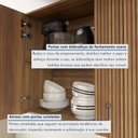 Ver mais imagens de Cozinha Completa Modulada 4 Peças 6 Portas 4 Gavetas com Rodapé Norten Marrom/Branco/Nature
