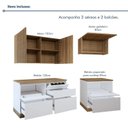 Ver imagem 3 de Cozinha Completa Modulada 4 Peças 6 Portas 4 Gavetas com Rodapé Norten Marrom/Branco/Nature