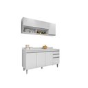 Ver imagem 1 de Kit Cozinha Balcão e Aéreo 150cm C/ Tampo - Belliv Decor:branco