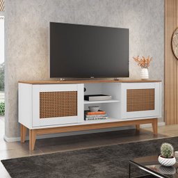 Rack Sala Safira para TV até 55 Polegadas com Pés em Madeira - 1