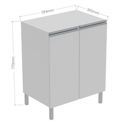 Armário de Banheiro 2 Portas Branco - Pnr Móveis - 4