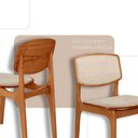 Ver imagem 5 de Mesa 135cm Laminado com 4 Cadeiras Malta Moderna Linho Off / Imbuia Nat.