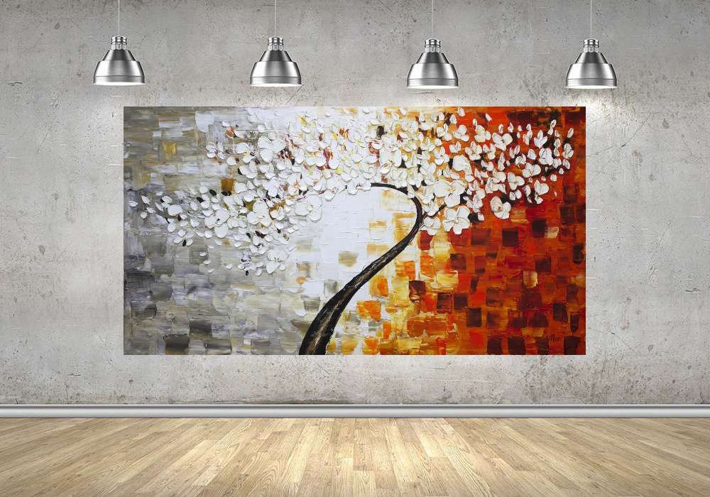 Quadro Pintura Tela Abstrato Moderno 2175: 60cm (A) x 120cm (L) - 4