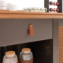 Ver imagem 3 de Balcão Aparador Buffet 2 Portas Diamante C14 Cinza Perola/ Noce - Mpozenato