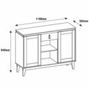 Ver imagem 5 de Balcão Aparador Buffet 2 Portas Diamante C14 Cinza Perola/ Noce - Mpozenato