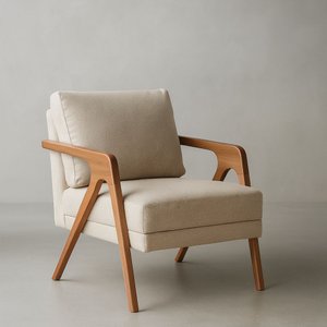 Poltrona Aurora Monalisa Linho Premium - Bege