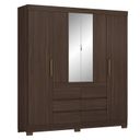 Ver imagem 2 de Guarda-Roupa Casal 4 Portas Touch Móveis Cádis Marrom/Café