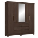 Ver imagem 2 de Guarda-Roupa Casal 4 Portas Touch Móveis Cádis Marrom/Café