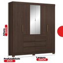 Ver imagem 3 de Guarda-Roupa Casal 4 Portas Touch Móveis Cádis Marrom/Café