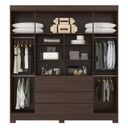 Ver imagem 4 de Guarda-Roupa Casal 4 Portas Touch Móveis Cádis Marrom/Café