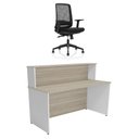Ver imagem 2 de Balcão de Atendimento para Loja e Recepção Comercial 140x60cm + Cadeira de Escritório Ergonômica
