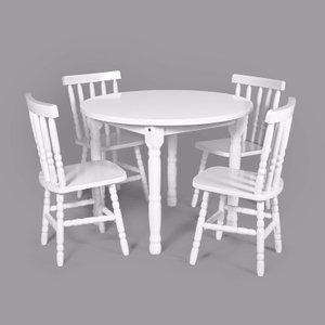 Conjunto Mônaco Tampo Redondo 100x100 com 4 Cadeiras Jm Móveis
