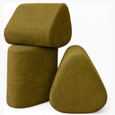 Ver imagem 3 de Kit 3 Puff Trevi Triangulo Moderno Decorativo Para Sala Quarto Tecido Boucle